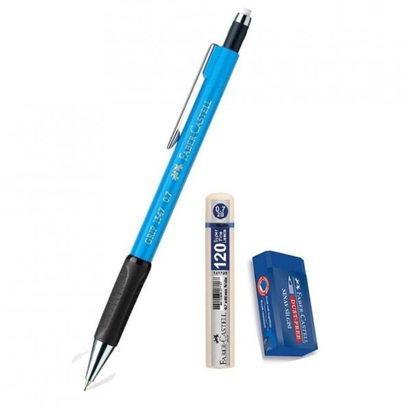 Uçlu Kalem Açık Mavi 0.7 Grip 1347 Faber 120 li Uç ve Sınav Silgisi Versatil Uçlu Kalem 0,7 1 Adet ürün görseli 1