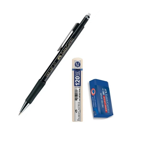 Uçlu Kalem Siyah 0.7 Grip 1347 Faber 120 li Uç ve Sınav Silgisi Versatil Uçlu Kalem 0,7 1 Adet ürün görseli 1
