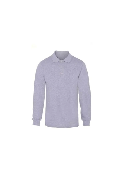 MESAY Polo yaka Gri Uzun Kol Sweatshirt ürün görseli 1