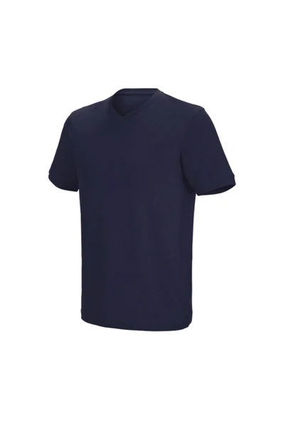MESAY V yaka Lacivert Kısa Kol Tshirt ürün görseli 1