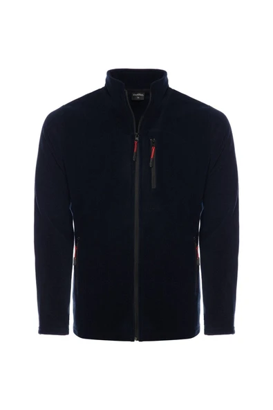 ALC Unisex Siyah Bato Yaka Tam Fermuarlı 3 Cepli Outdoor Polar Ceket ürün görseli 1