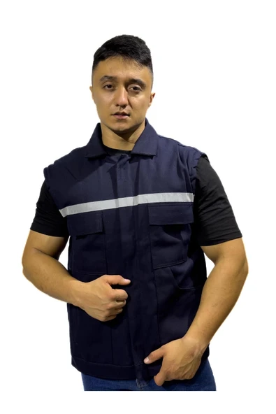 Butik Bafaco Tekstil /  7/7 Gabardin Reflektörlü Kışlık Yelek ürün görseli 1