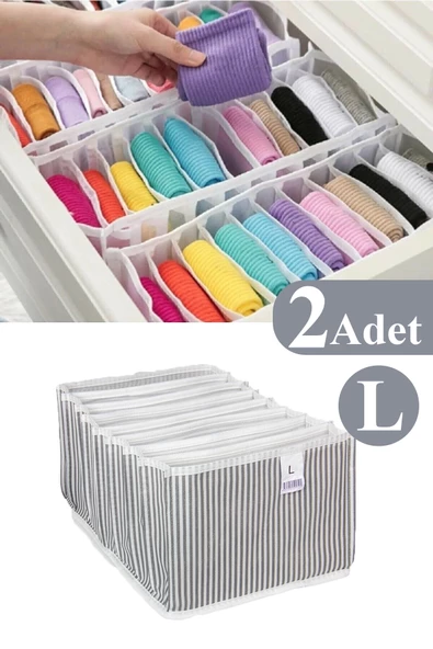 2 Adet Akordiyon Organizer Çekmece İçi Düzenleyici L ürün görseli 1