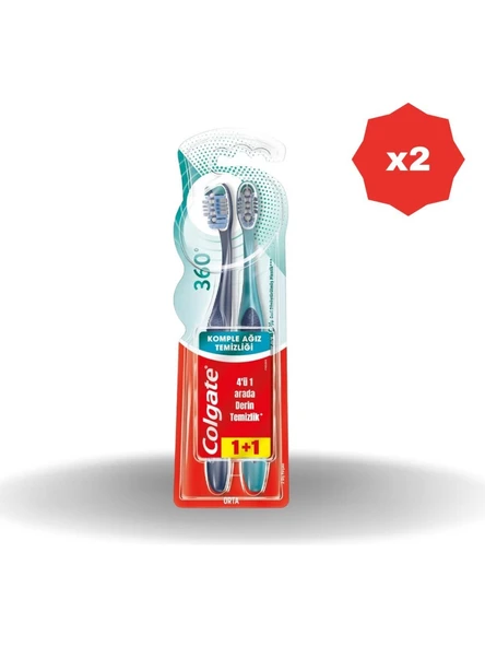 Colgate 360 Diş Fırçası Komple Ağız Yumuşak 1+1- (2 Adet) ürün görseli 1