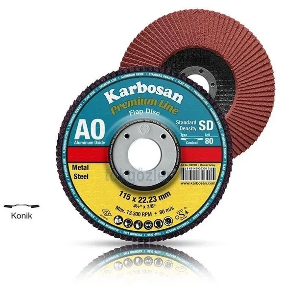 Karbosan 982985 Alüminyum Oksit Flap Disk 115 MM 80 Kum 10 Adet ürün görseli 1