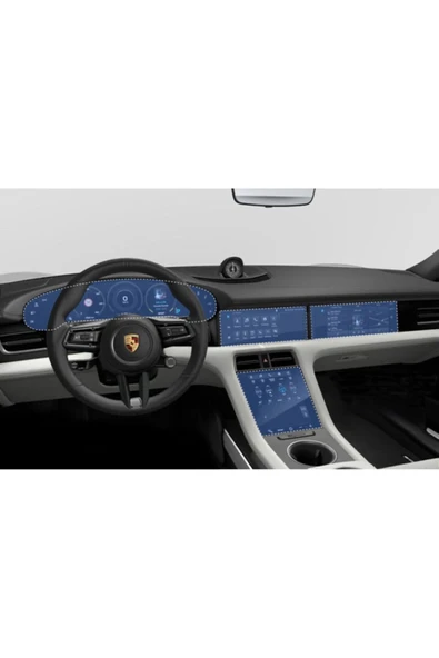 ZDN Case Porsche Taycan 4s Navigasyon Gösterge ve Bilgi Ekranı Uyumlu 9H Nano Ekran Koruyucu ürün görseli 1