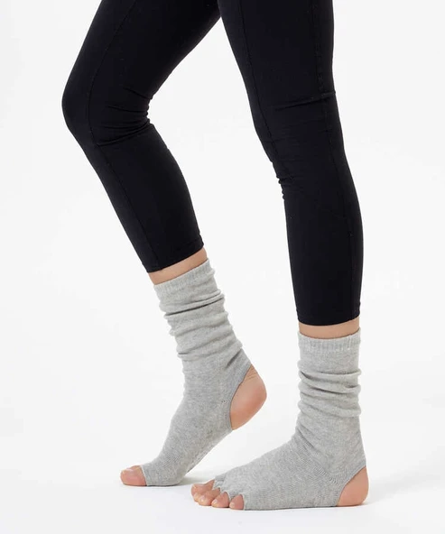 Gri Bilekli Yoga & Pilates Çorabı ürün görseli 1