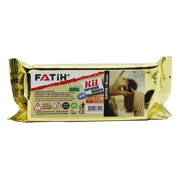 Fatih Seramik Hamuru Doğal Kil 500 GR Kahverengi 36425 ürün görseli 1