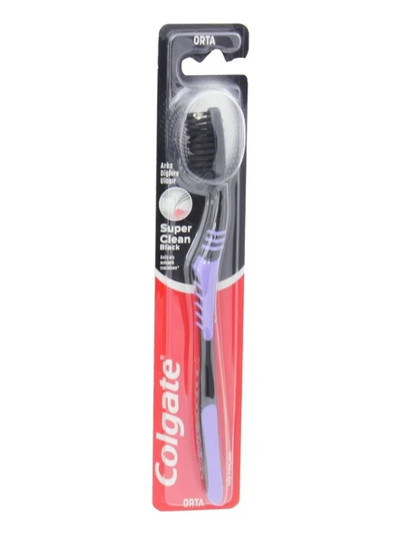 Colgate Süper Clean Black Orta Diş Fırçası  2 Adet Fırça ürün görseli 1