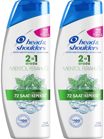 Head&Shoulders Head & Shoulders Mentol Ferahlığı 2si1 Arada Kepeğe Karşı Etkili Şampuan 350ML x 2 Adet ürün görseli 1