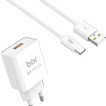 Bix BX-T18QTA 18W Hızlı Şarj Aleti ve Type-C Şarj Kablo ürün görseli 1