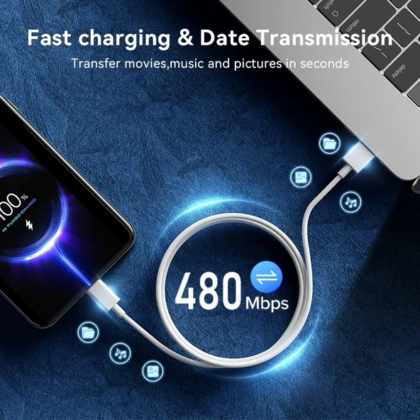 Xiaomi Turbo Hızlı Şarj Kablosu 6a Type-C - Resim 4