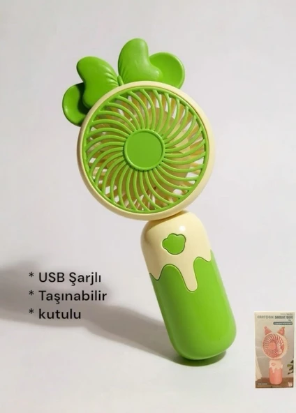 Cartoon USB Şarjlı El Fanı I Mini Taşınabilir Fan I Yaz Serinleticisi I Vantilatör I Taşınabilir Fan ürün görseli 1