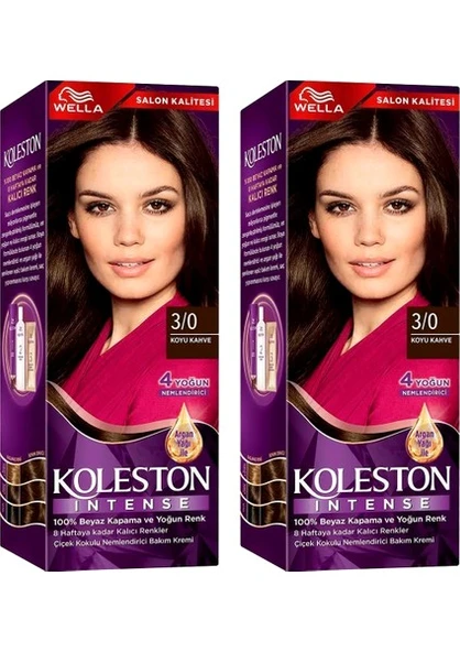 Wella Koleston Intense Saç Boyası 3/0 Koyu Kahve - 2 Adet ürün görseli 1