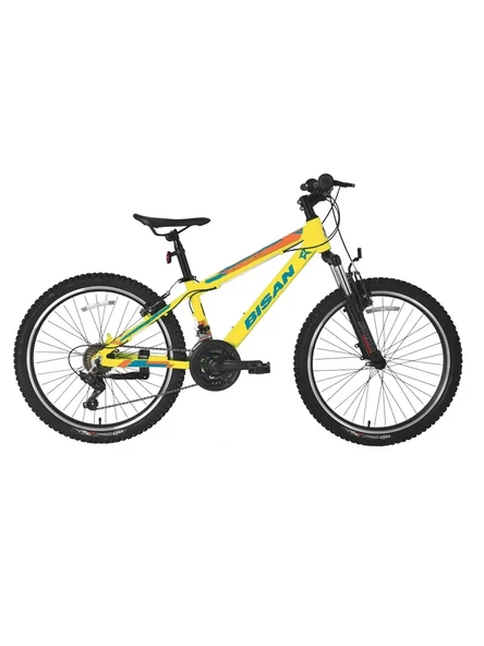 BİSAN KDX 2900-V ERKEK DAĞ BİSİKLETİ 30CM V 24 JANT 21 VİTES CAT SARI MAVİ TURUNCU ürün görseli 1