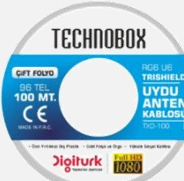 ANTEN KABLOSU RG6 TECHNOBOX 96 TEL ürün görseli 1