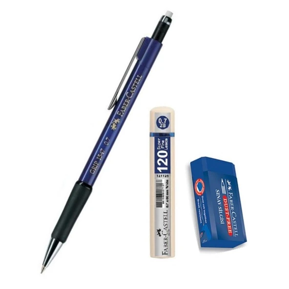 Uçlu Kalem Lacivert 0.7 Grip 1347 Faber 120 li Uç ve Sınav Silgisi Versatil Uçlu Kalem 0,7 1 Adet ürün görseli 1