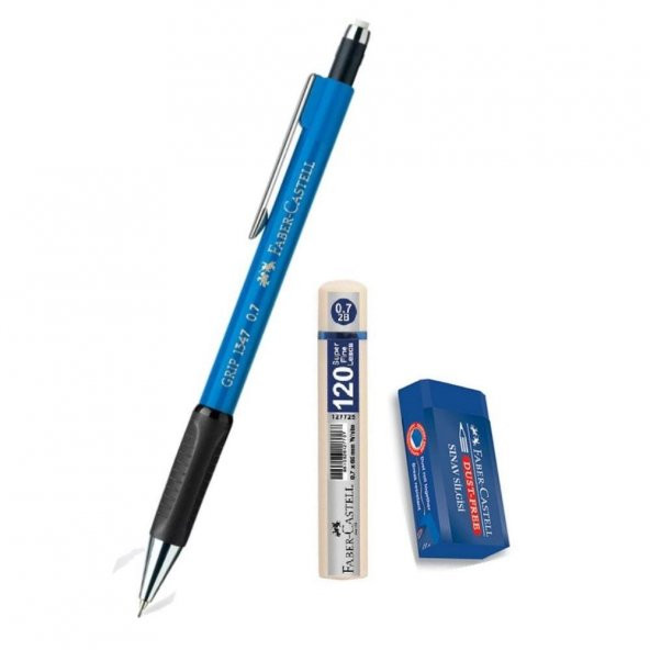 Uçlu Kalem Mavi 0.7 Grip 1347 Faber 120 li Uç ve Sınav Silgisi Versatil Uçlu Kalem 0,7 1 Adet ürün görseli 1