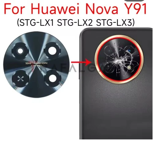 Huawei Nova Y91 arka kamera cam Lens Full  yapıştırıcı Sticker ile  STG-LX1 STG-LX2 için yedek ürün görseli 1