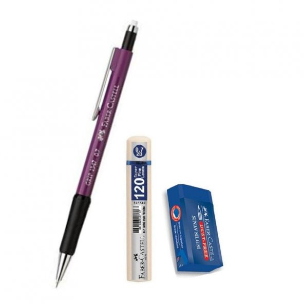 Uçlu Kalem Mor 0.7 Grip 1347 Faber 120 li Uç ve Sınav Silgisi Versatil Uçlu Kalem 0,7 1 Adet ürün görseli 1