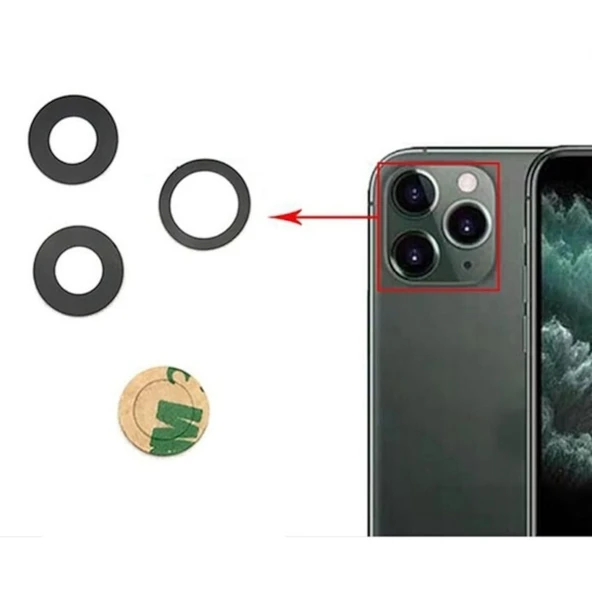 İphone 11 Pro Uyumlu Kamera Lensi Kamera Camı ürün görseli 1