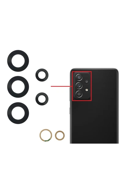 Samsung Galaxy A72 Uyumlu Kamera Lensi Cam SM-A725F ürün görseli 1