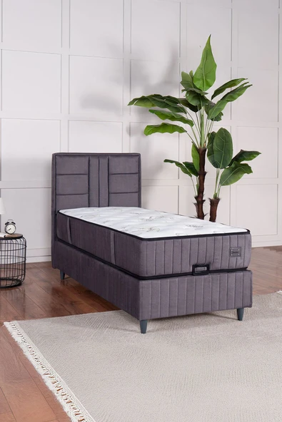 Kilim Mobilya  Premium Bamboo Sleepy Üçlü Set Gri (BAZA BAŞLIK YATAK) 100X200 ürün görseli 1