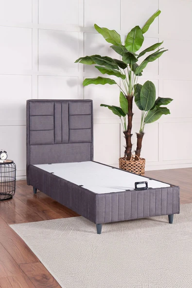 Kilim Mobilya  Premium Bamboo Sleepy Baza Başlık Gri Ikili Set (YATAK DAHİL DEĞİLDİR) 120X200 ürün görseli 1