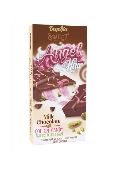 Beyoglu Angel Hair Pişmaniye Ve Antep Fıstık Dolgulu Sütlü Çikolata 170 Gr. ürün görseli 1