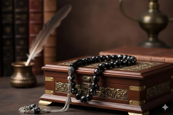 BlackCraft Üçhilal Oltu Taşı Tespih - Resim 3