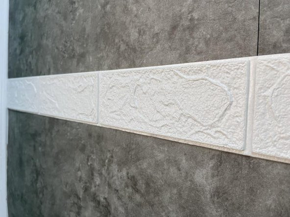 Renkli Duvarlar Kendinden Yapışkanlı 10 Adet 7-70 cm Beyaz Tuğla Desen Bordür ürün görseli 1