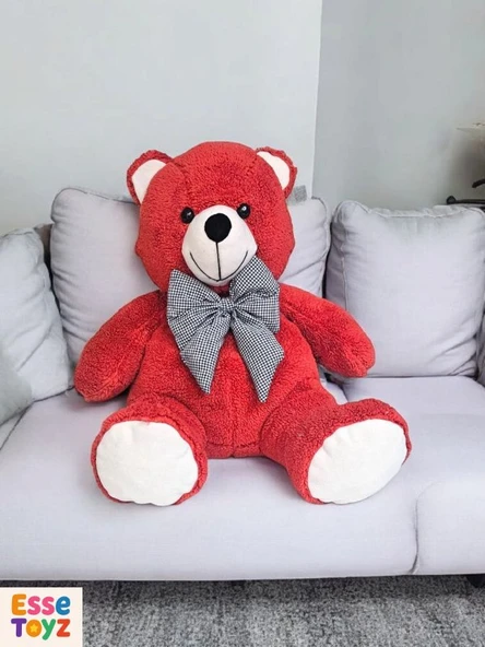 80 cm Kiremit Rengi Oturan Peluş Ayı – Yumuşacık Uyku Arkadaşı | Sevimli Hediye Ayıcık ürün görseli 1