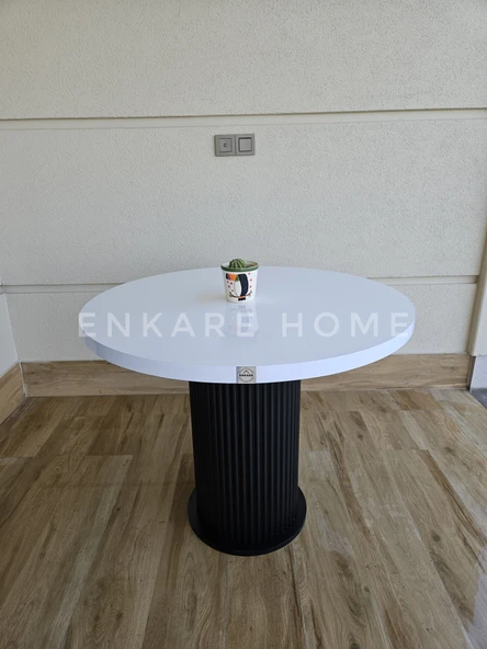 Enkare Mantar Ayaklı Yuvarlak Mdf Masa 90 cm ürün görseli 1