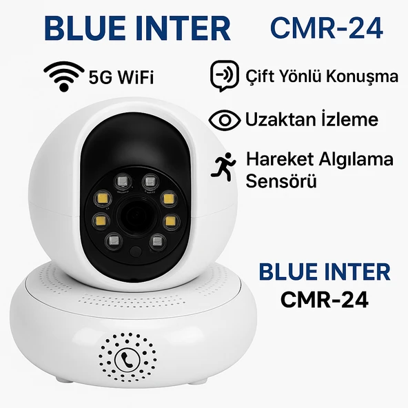 CMR24 Akıllı Güvenlik Kamerası  5G Destekli, 360 Dönebilen, Gece Görüşlü, Çift Yönlü Sesli ürün görseli 1