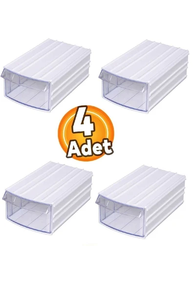 Depolife Şeffaf Çekmeceli Organizer Kutu 4 Kutu Dremel Gravür Boncuk Mücevher Saklama Kutusu düzenleyici ürün görseli 1