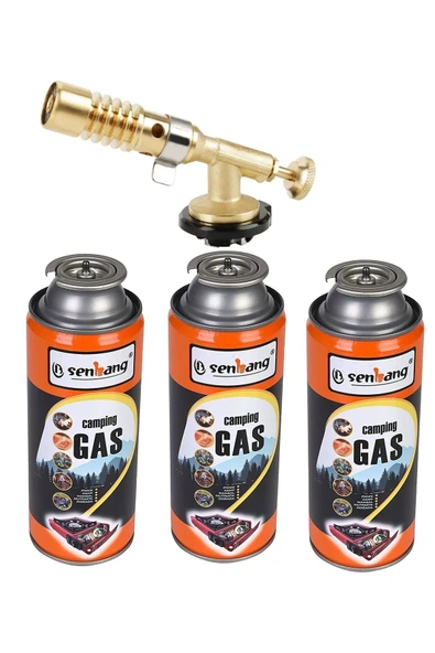 Depolife Şaloma Gaz Pürmüz Başlık ve 3 adet Gaz Seti Tamirci Kaynak Çakmağı Pürmüz Kafası torch Profesionel ürün görseli 1