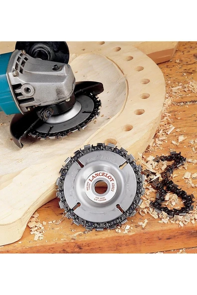 Depolife Zincirli Ahşap Oyma Ve Işleme Diski 115 Mm Talaş alma Zımpara bıçaklı disk ürün görseli 1