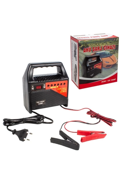Egonex 6 - 12 Volt 6 Amper Ledli Göstergeli Akü Şarj Cihazı ürün görseli 1