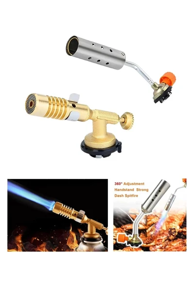 Depolife Kaynakcı Pürmüz 1300 derece alev gazlı Torch alev tabancası Prinç Tamirci Kaynak Başlığı 2 çeşit ürün görseli 1