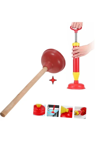 Depolife Klozet sifon Banyo evye vakum pompası kaucuk başlık güçlü vakum pompa küvet tıkanık açma pompa 3lü ürün görseli 1
