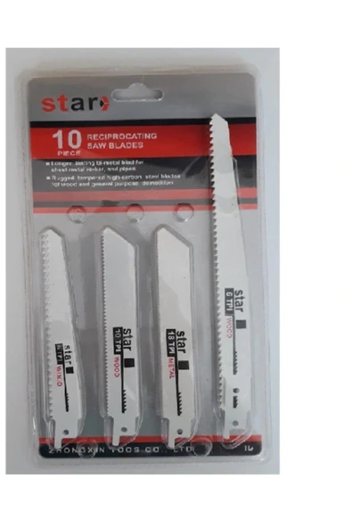 Selsil Star Tilki Kuyruğu Testere Bıçakları 10 Parça Ağaç Metal Testere Bıçak Cmb133 ürün görseli 1