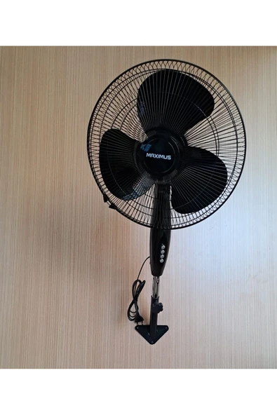 Depolife Duvar Montajlı Hava Vantilatörü 3 Kademe Hız Ayarlı Pervane Sağ Sol Dönme 45w Siyah Renk ürün görseli 1