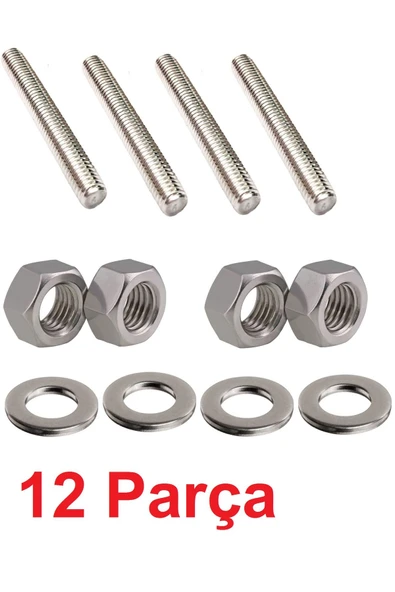 Depolife tij somun rondela seti 4 Adet Somunlu Saplama rondelalı Set 100mm ürün görseli 1