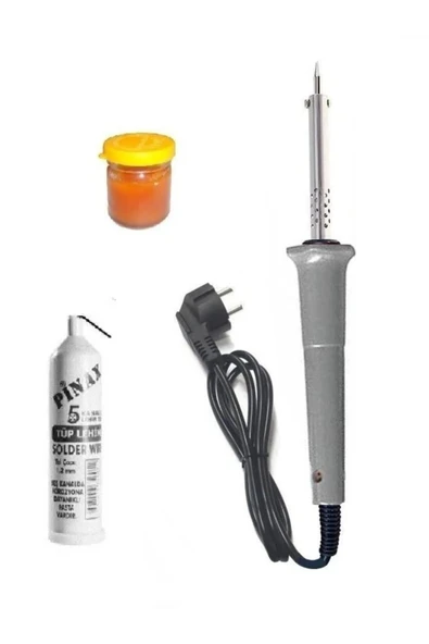 Depolife 40w Ahşap Saplı Kalem Havya Seti Lehim Makinası Pasta Zımpara 3 Parçalı Set Takım ürün görseli 1