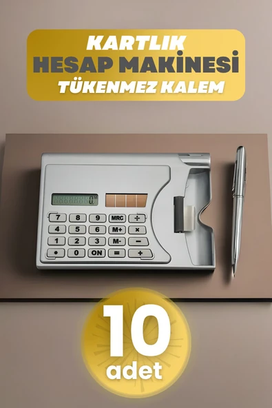 Depolife 10 Adet Taşınabilir Hesap Makinesi Güneş Enerjili Kartvizitlik Tükenmez Kalem Cep Tipi Calculator ürün görseli 1