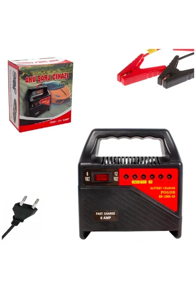 Mycellphone Araç Motosiklet Uyumlu Akü Şarj Cihazı DC 6V 12 Volt 6 Amper HB-1260S-GS ürün görseli 1