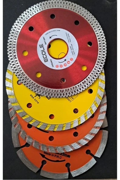 Depolife Mermer Granit Seramik Beton Taş Kesici Disk Seti 115mm Kesme Daire Disk Bıçak Takımı 4 Parça ürün görseli 1