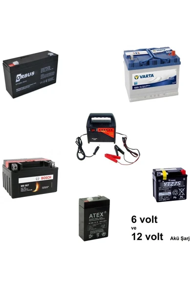 Depolife Araç aküsü ups aküsü güç Kaynağı Aküsü Tekne Akülü araba Şarj Cihazı 6volt 12 volt 6 amper ürün görseli 1