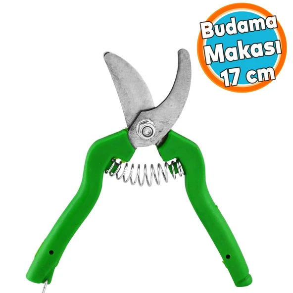 Bağ Makası 17 cm Bahçe Bitki Çiçek Gül Ağaç Üzüm Filiz Çubuk Çıbık Dal Budama Kesme Bıçkı Makas ürün görseli 1