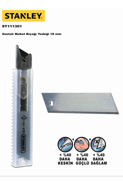 Stanley Maket Bıçağı Yedeği 110x18 Mm 10x10'lu 1-11-301 ürün görseli 1